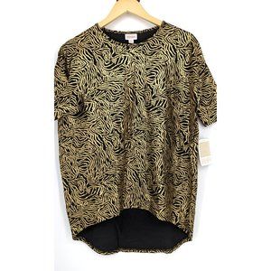 Irma Tunic  Shirt size XXS Oversized gold and black NWT LulaRoe